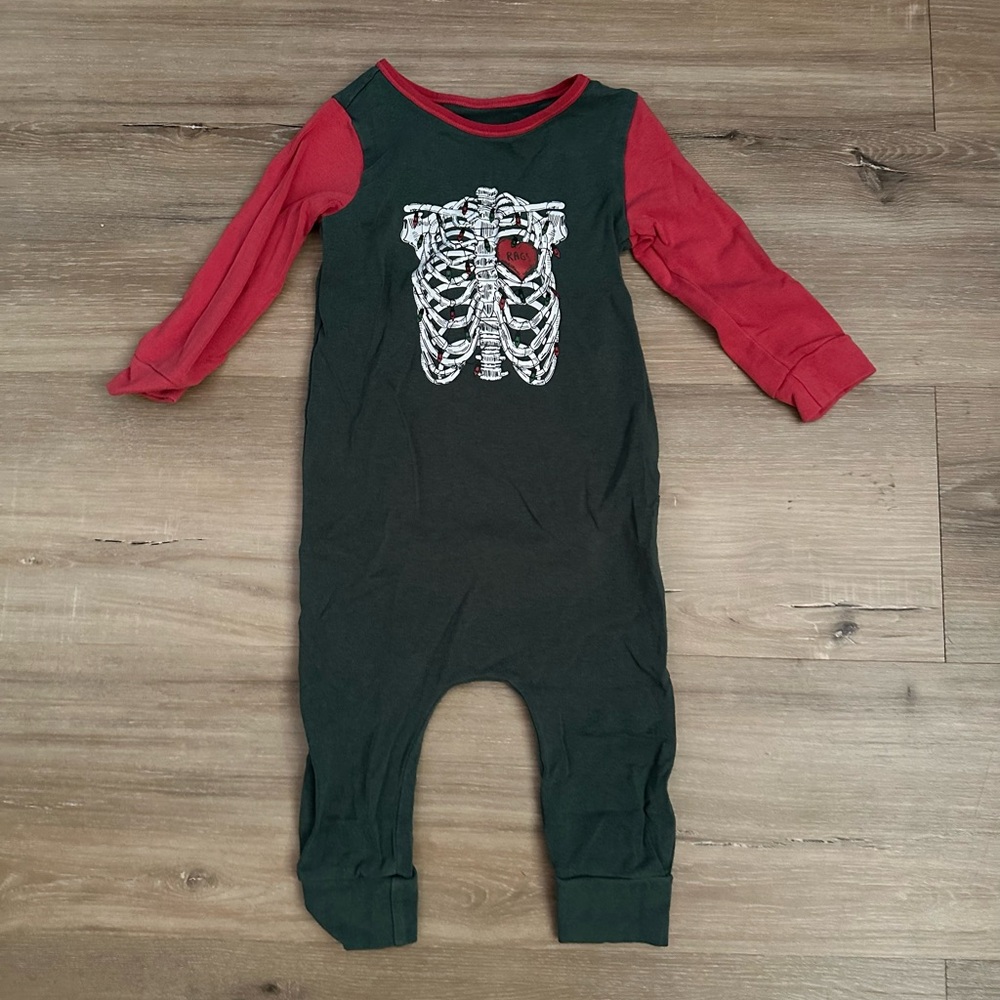Skeleton Christmas Lights Baby Onesie